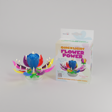 Flower Power revolving Music Candle-93245 pk 12/1